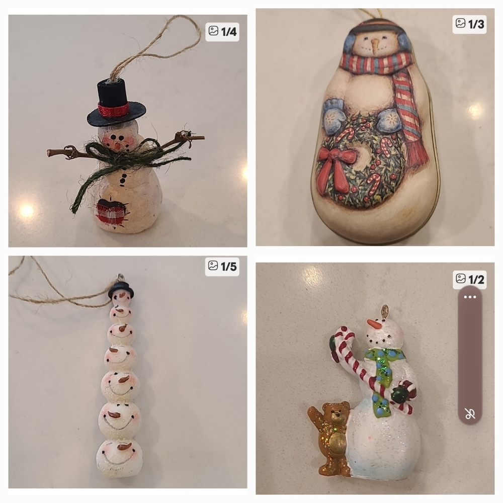 Festive Snowman Ornament Set